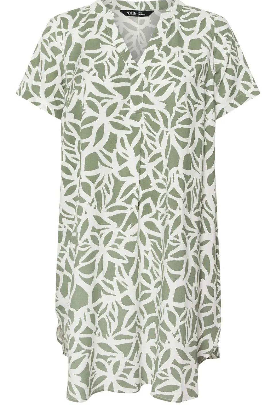 Dresses>YOURS Curve Green Abstract Tunic Mini Dress