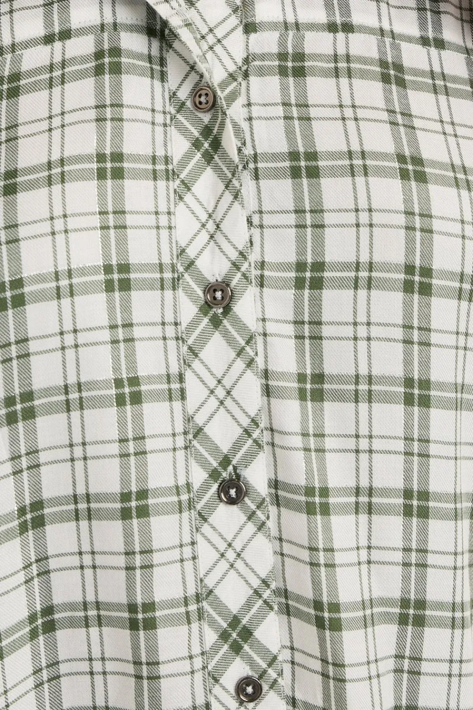 Tops>YOURS Curve Green Metallic Check Print Shirt