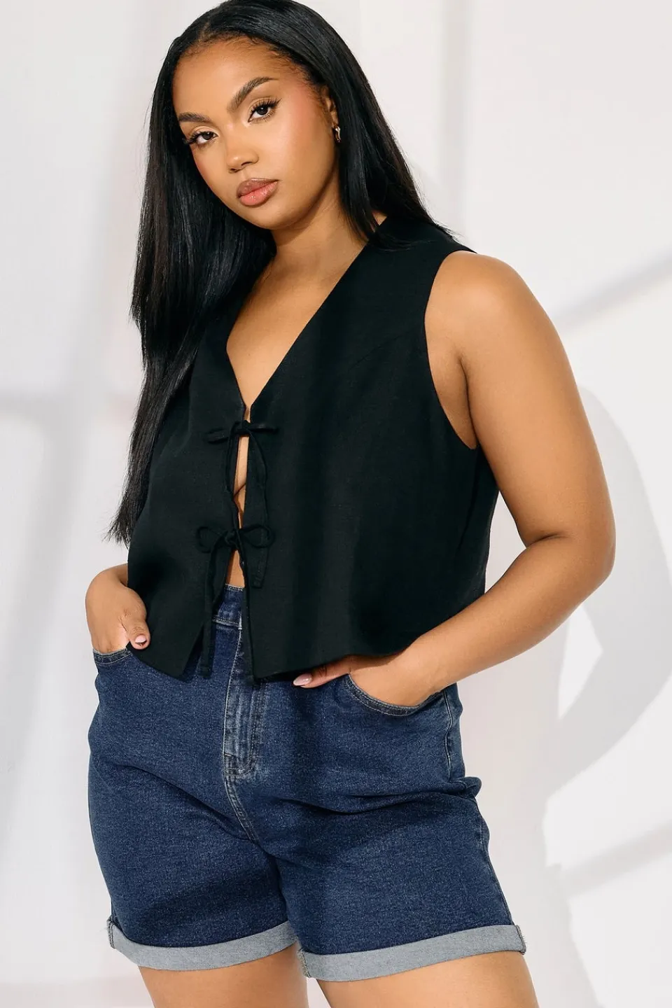 Shorts>YOURS Curve Indigo Blue Turn Up Stretch Denim Mom Shorts