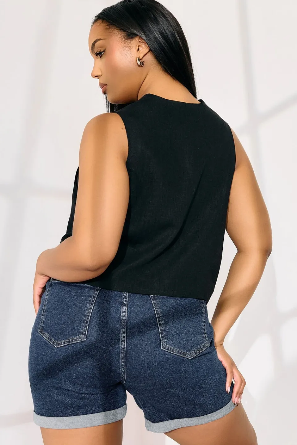 Shorts>YOURS Curve Indigo Blue Turn Up Stretch Denim Mom Shorts
