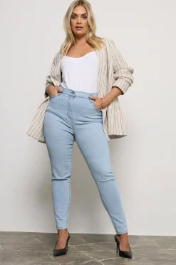 Jeans & Jeggings>YOURS Curve Light Blue Stretch Skinny Ava Jeans