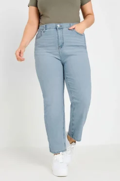 Jeans & Jeggings>YOURS Curve Light Blue Straight Leg Ruby Jeans