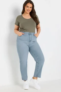 Jeans & Jeggings>YOURS Curve Light Blue Straight Leg Ruby Jeans