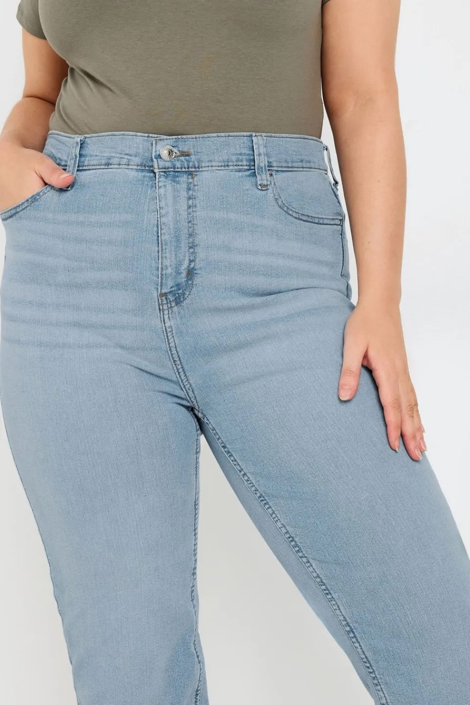 Jeans & Jeggings>YOURS Curve Light Blue Straight Leg Ruby Jeans
