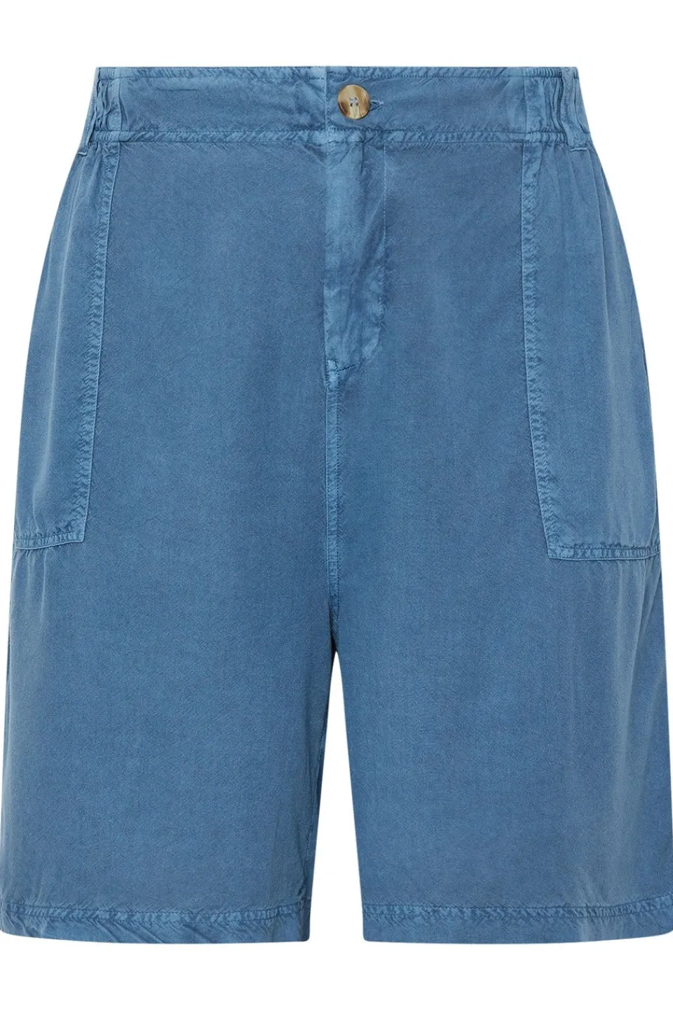 Shorts>YOURS Curve Mid Blue Chambray Pull On Shorts