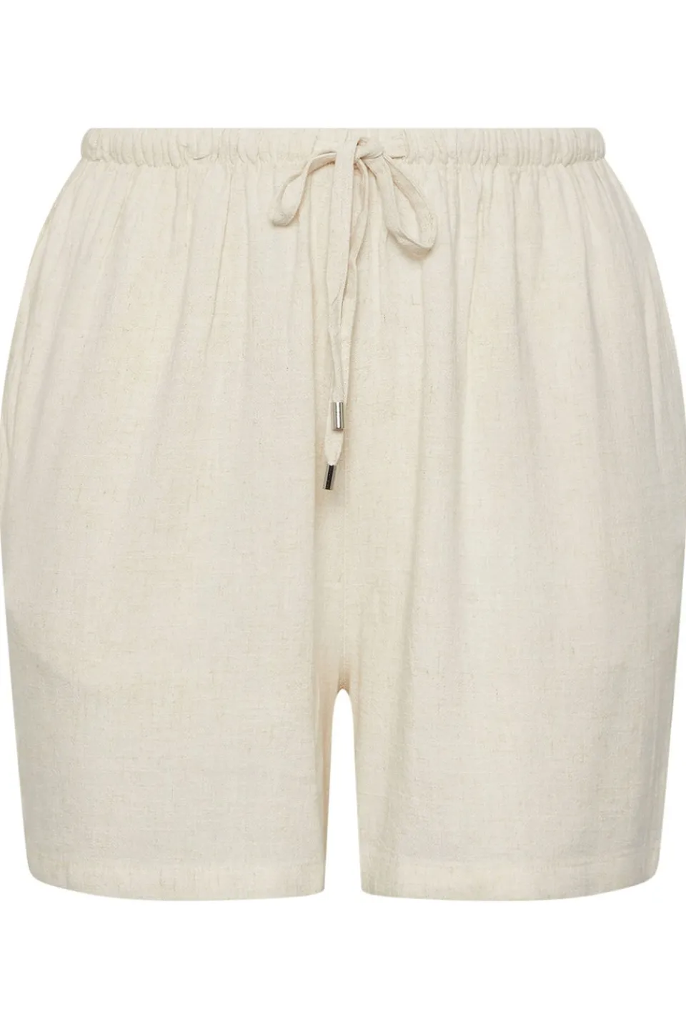 Shorts>YOURS Curve Brown Tie Front Linen Shorts Natural