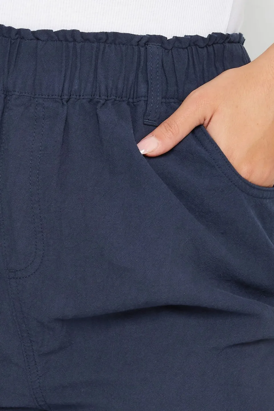 Shorts>YOURS Curve Navy Blue Cool Cotton Shorts NavyBlue