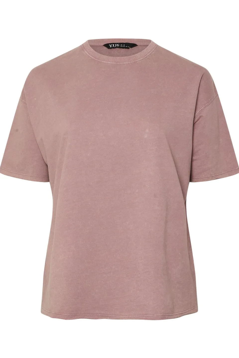 T-Shirts>YOURS Curve Pink Acid Wash Oversized Sweat T-Shirt