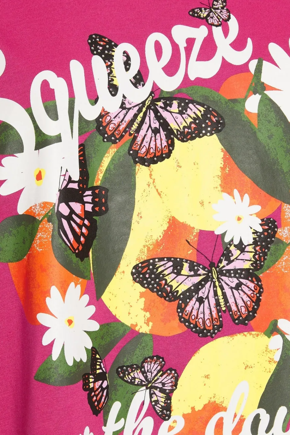 T-Shirts>YOURS Curve Pink Squeeze The Day Lemon Graphic Print T-Shirt