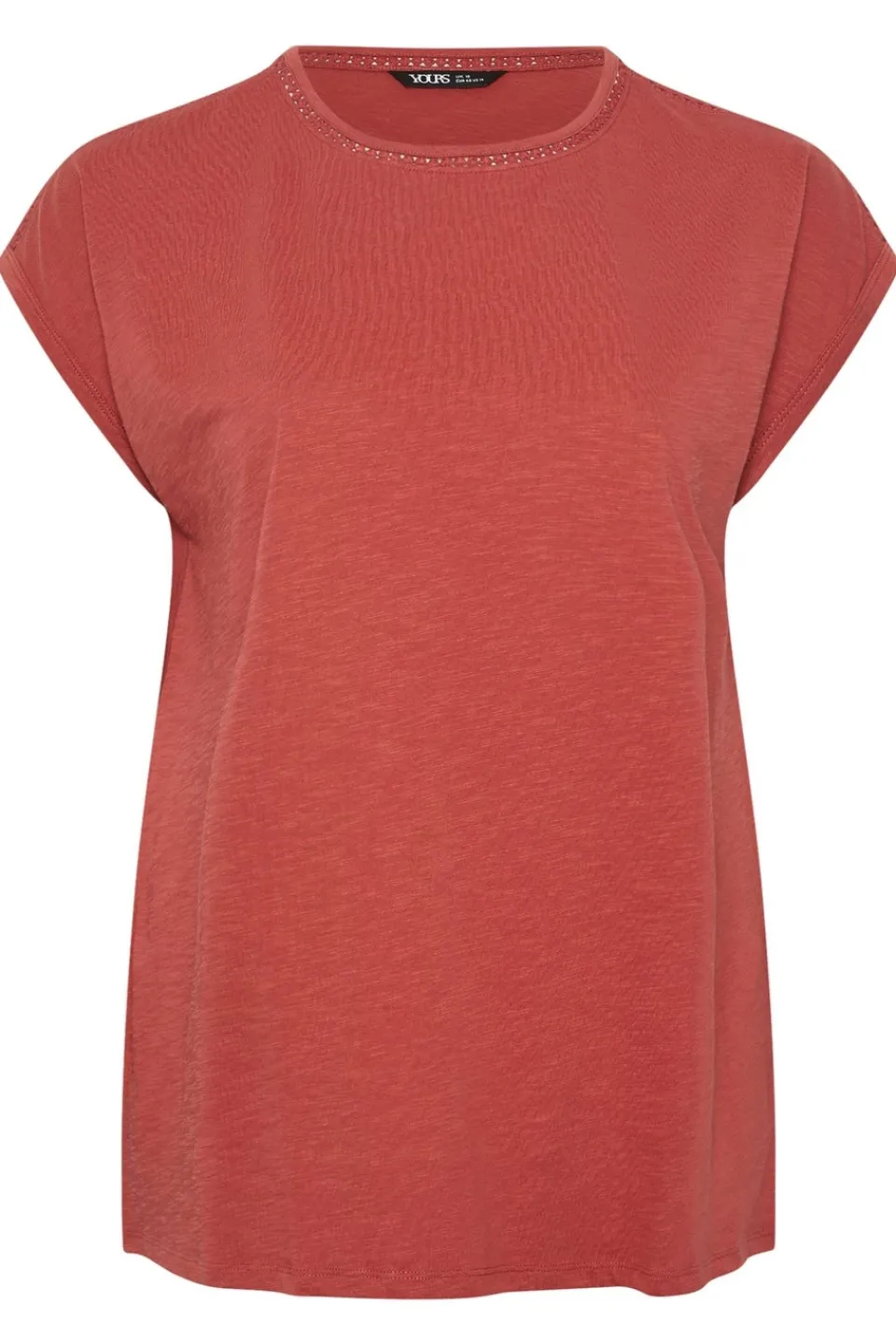 T-Shirts>YOURS Curve Rust Orange Crochet Trim Detail T-Shirt