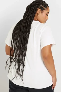 T-Shirts>YOURS Curve White Contrast Stitch Heavyweight Pocket T Shirt