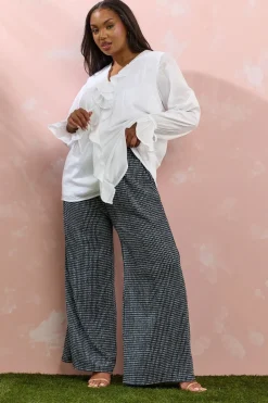 Tops>YOURS Curve White Ruffle Tie Detail Blouse