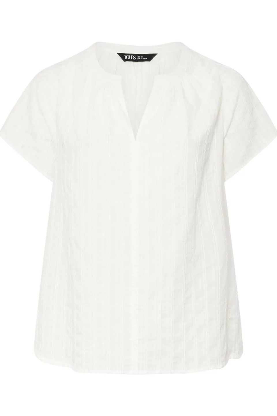 Tops>YOURS Curve White Short Sleeve Cotton Blouse