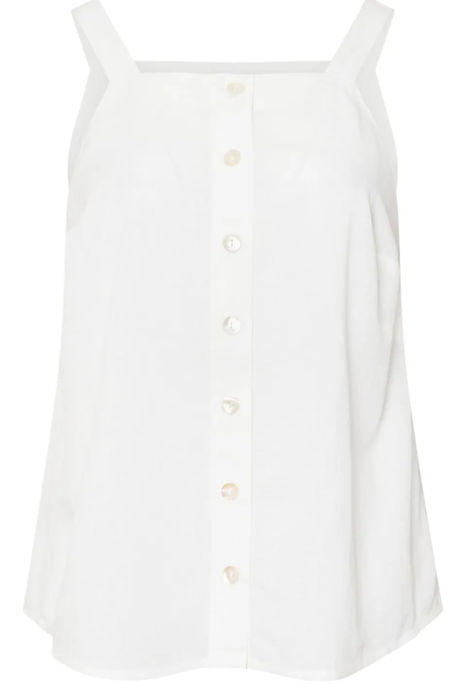 Tops>YOURS Curve White Square Neck Vest Top