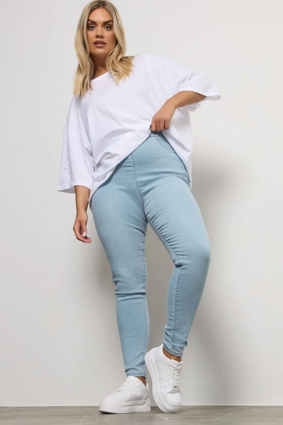 Jeans & Jeggings>YOURS For Good Curve Light Blue Pull On Stretch Jenny Jeggings