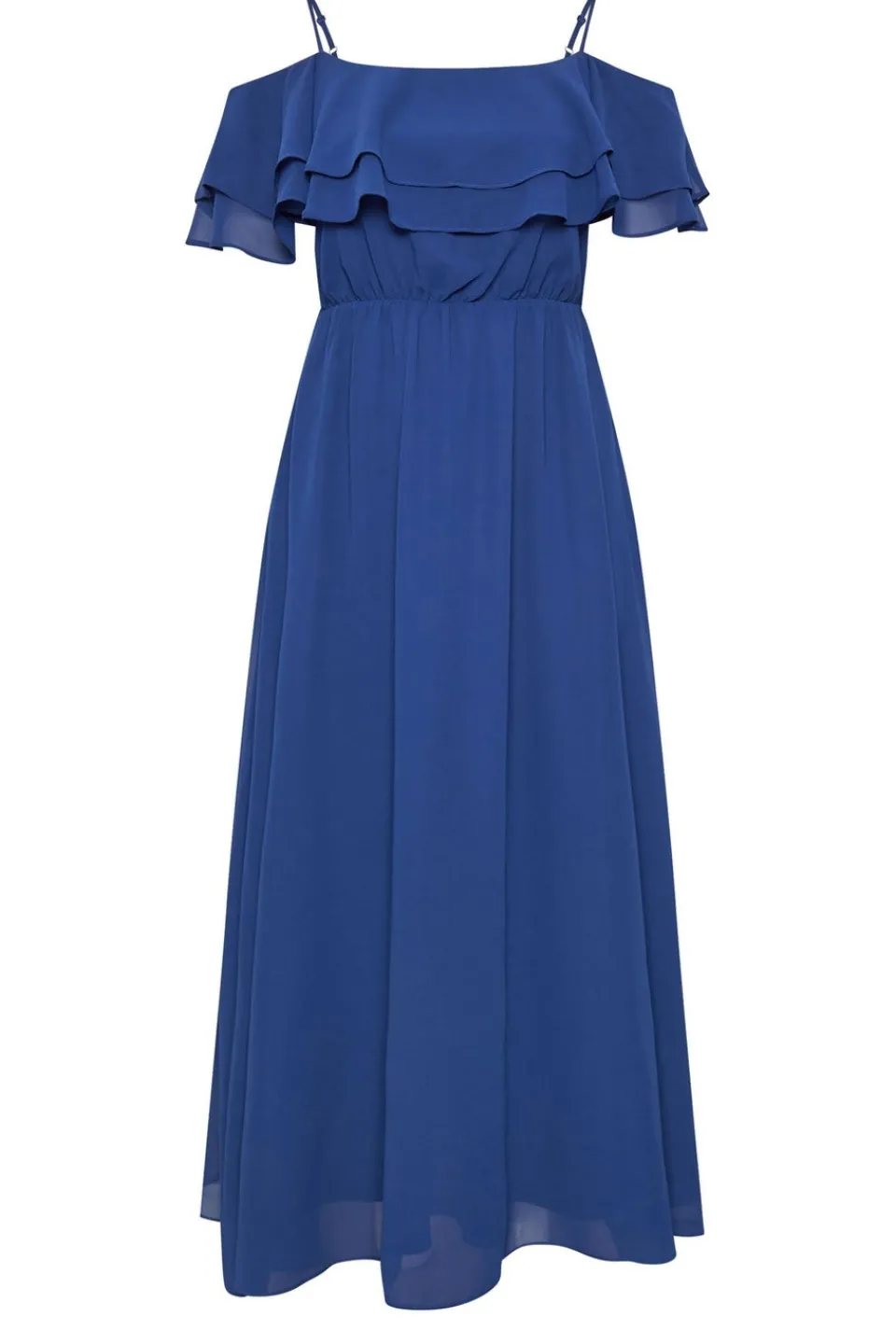 Dresses>YOURS London Curve Cobalt Blue Frill Cold Shoulder Maxi Dress