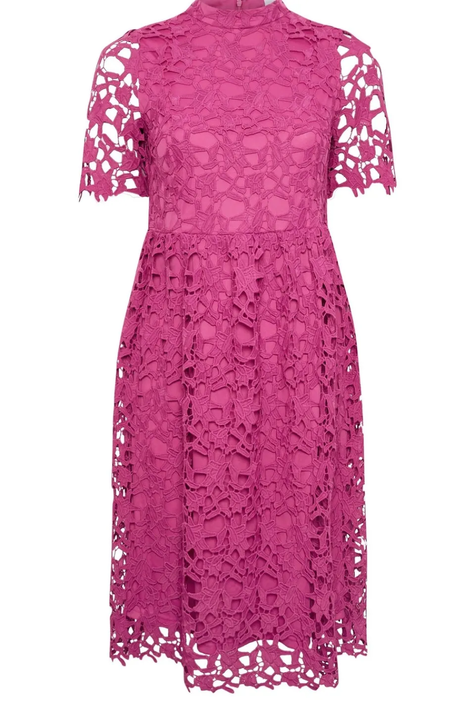 Dresses>YOURS London Curve Magenta Pink Lace Crochet Midi Dress