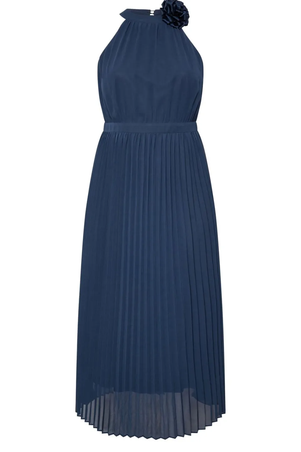 Dresses>YOURS London Curve Navy Blue Corsage Detail Pleated Maxi Dress