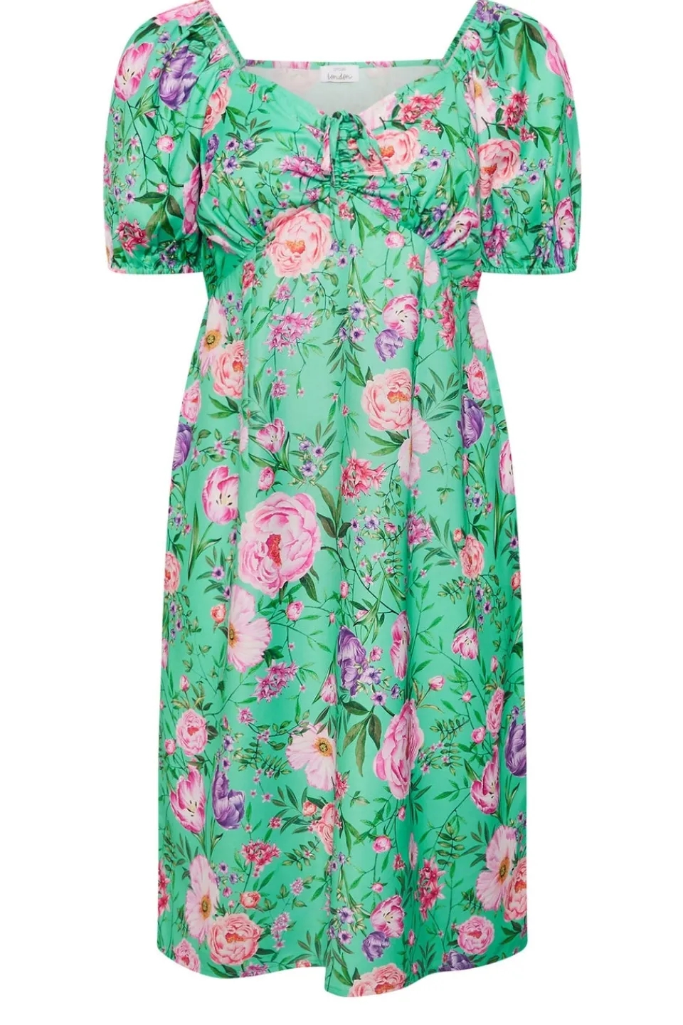 Dresses>YOURS London Curve Teal Green Floral Midi Dress