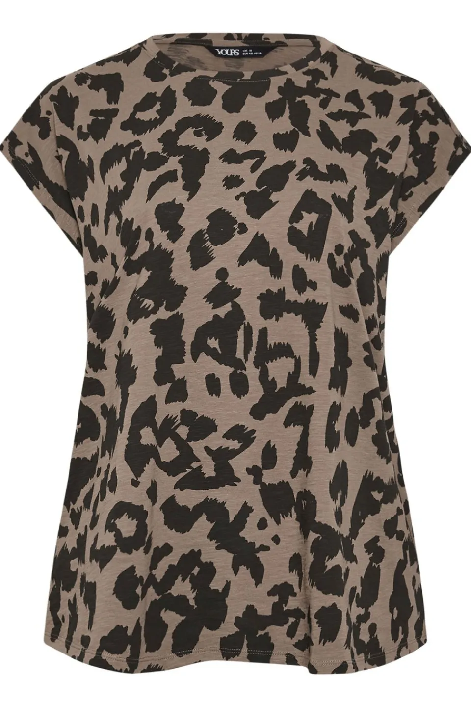 T-Shirts>YOURS Plus Size Brown Leopard Print T-Shirt