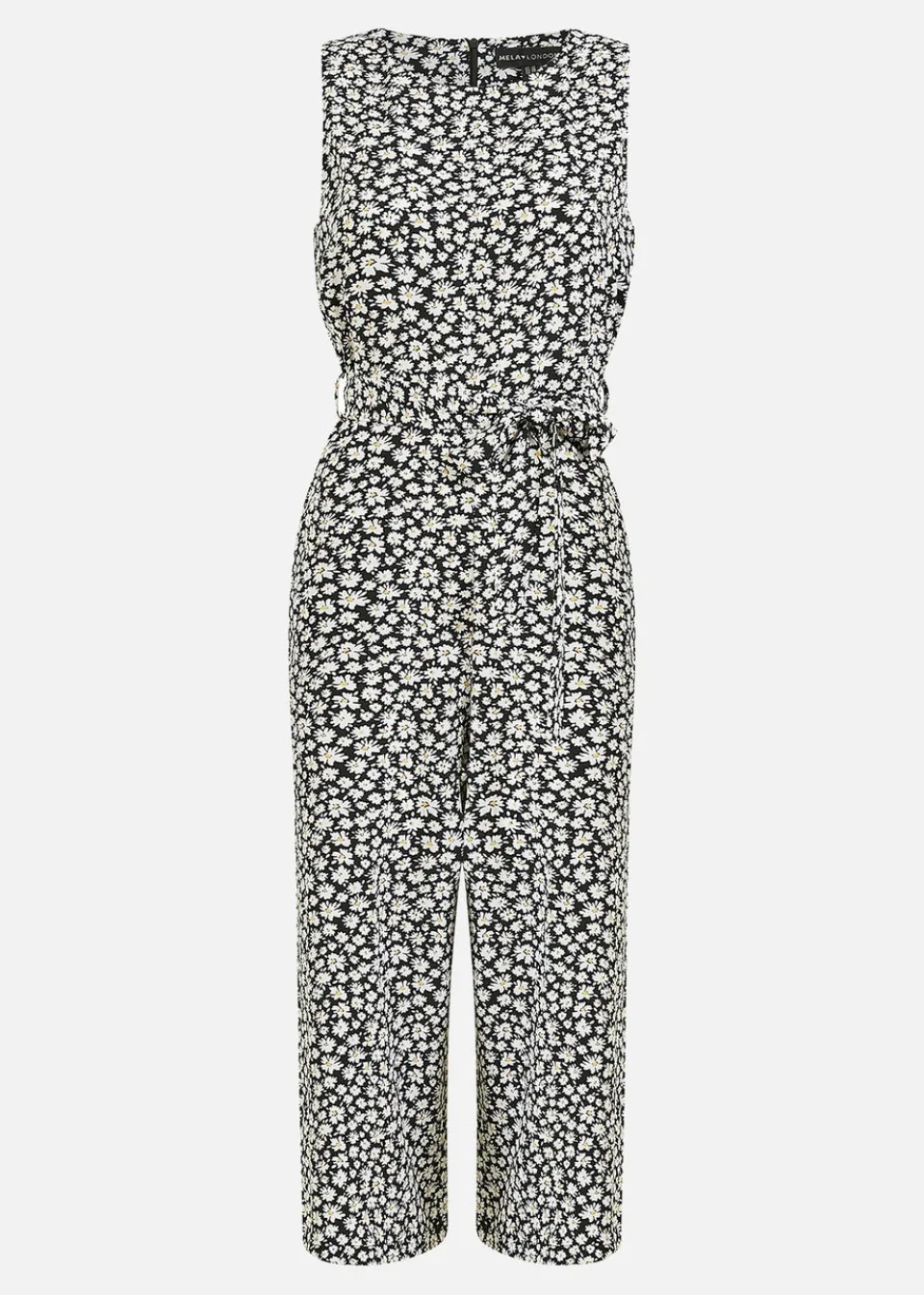 Jumpsuits & Playsuits>Yumi Black Ditsy Daisy Culotte Jumpsuit