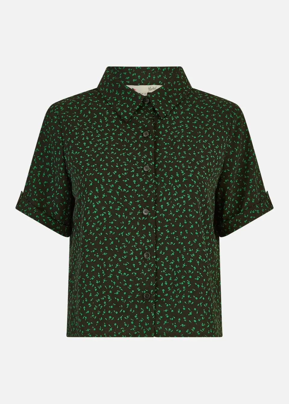 Blouses & Shirts>Yumi Black Ditsy Print Shirt