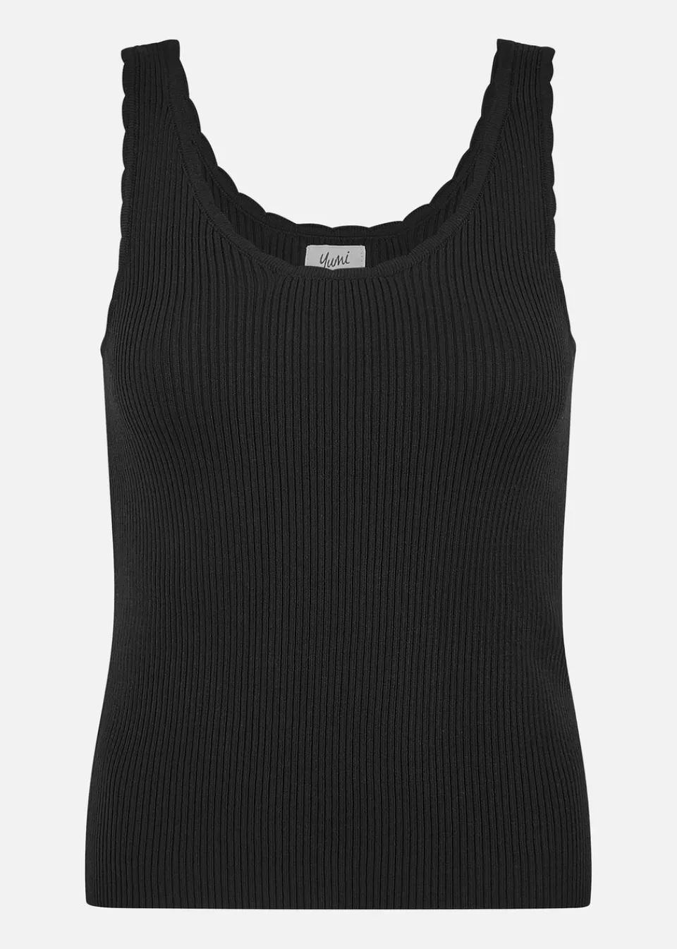 Tops>Yumi Black Fine Knit Vest Top