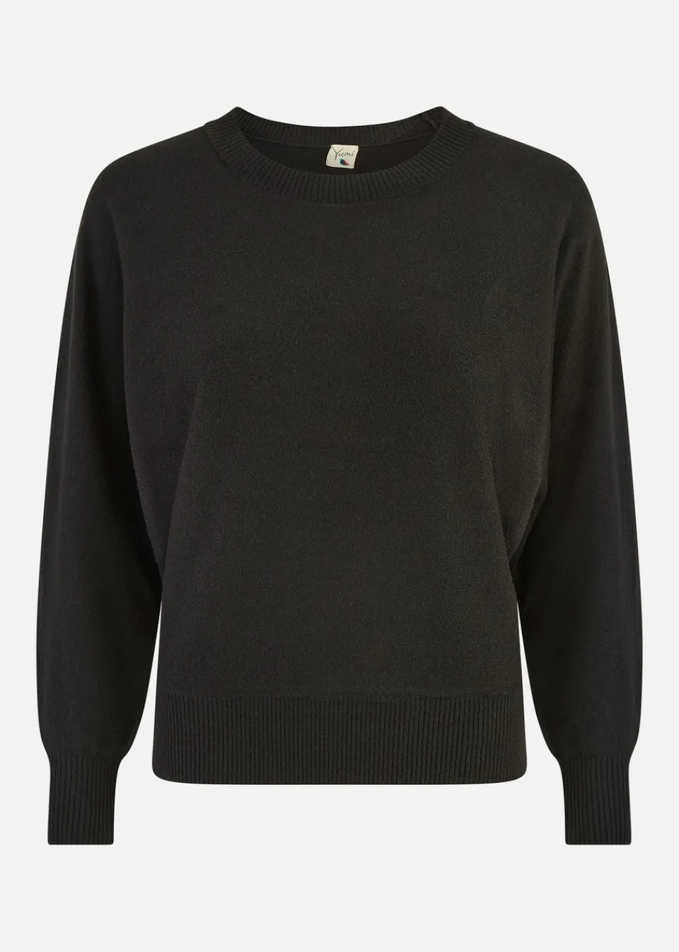 Tops>Yumi Black Knitted Batwing Jumper