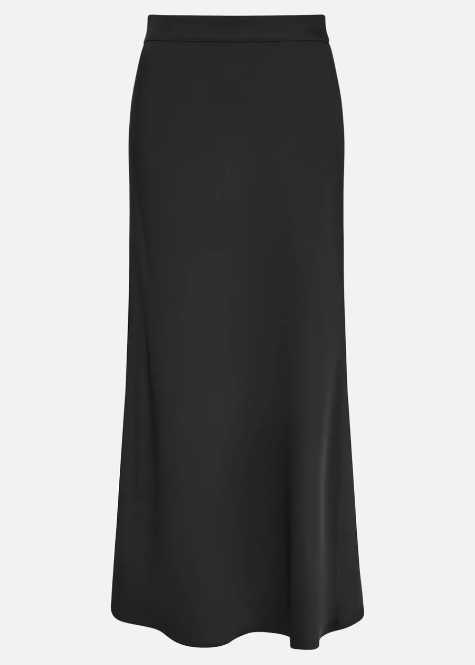 Skirts>Yumi Black Satin Midi Skirt