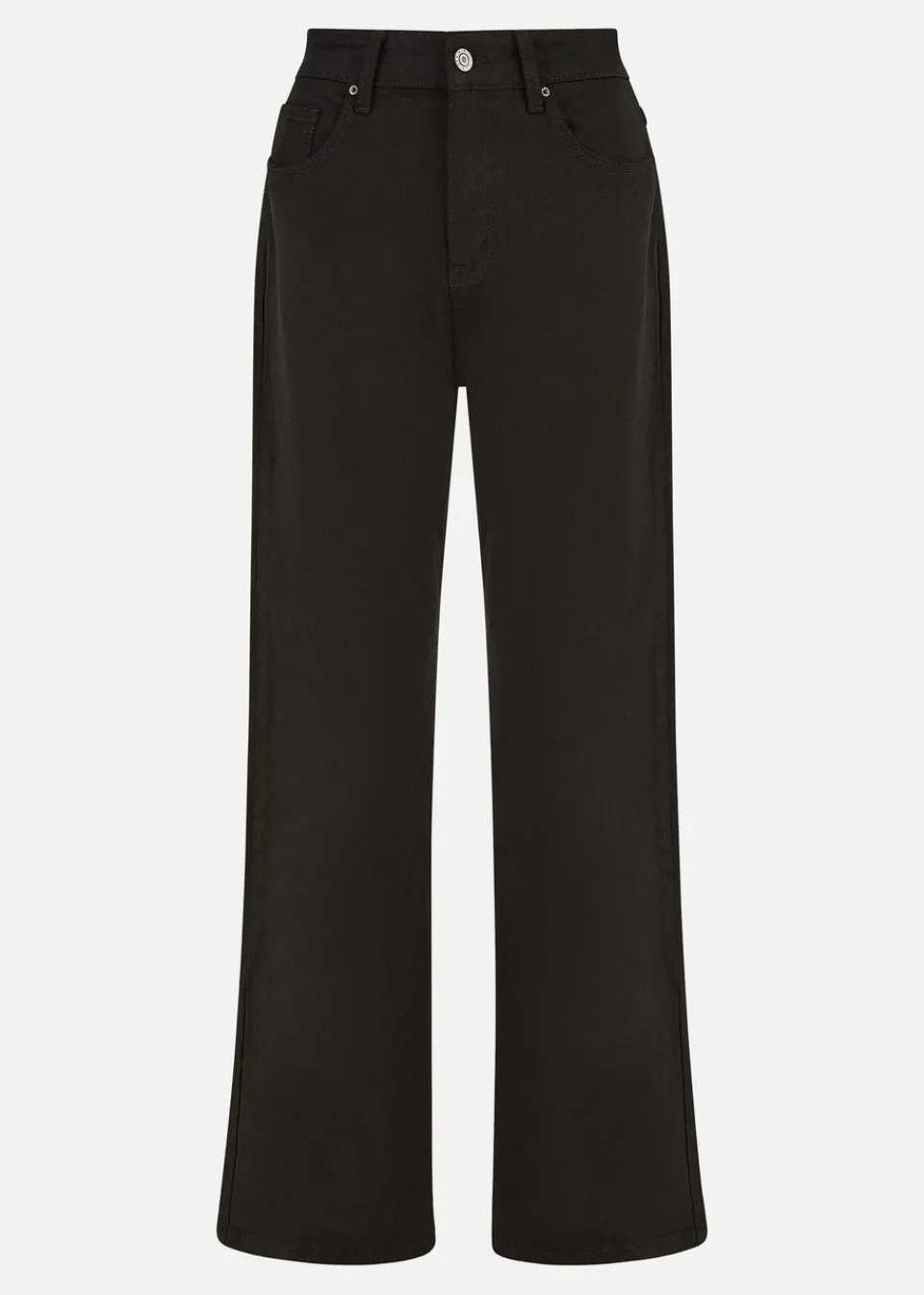 Jeans & Jeggings>Yumi Black Stretch Canvas Wide Leg High Waist Jeans