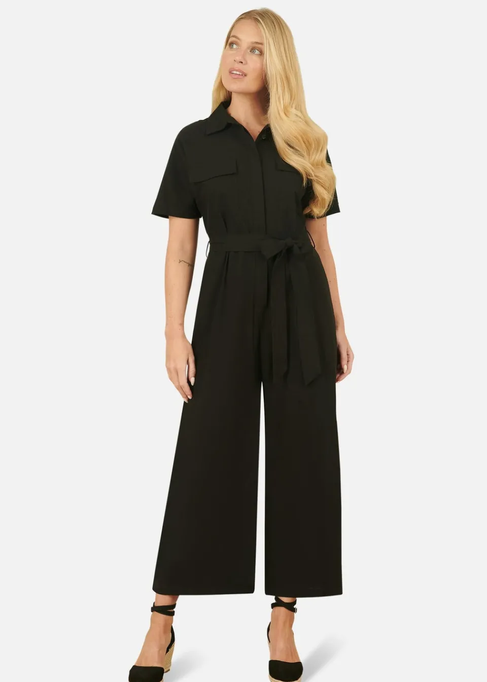Jumpsuits & Playsuits>Yumi Black Utility Relaxed Fit Jumpsuit