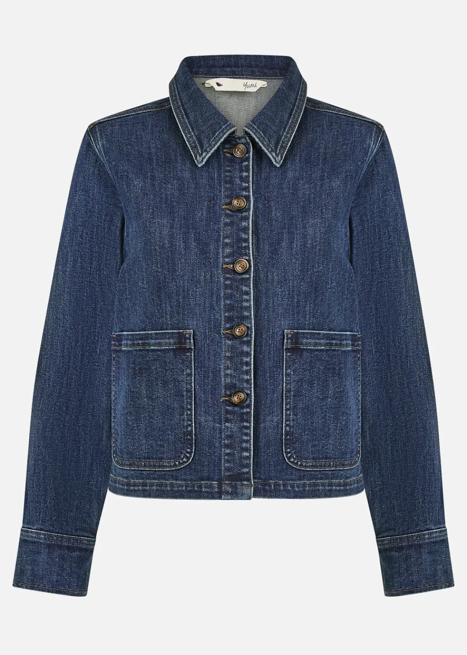 Coats & Jackets>Yumi Blue Denim Jacket With Patch Pockets