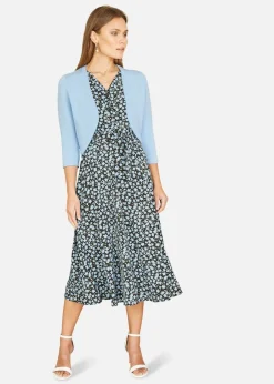 Tops>Yumi Blue Knitted Curve Bolero