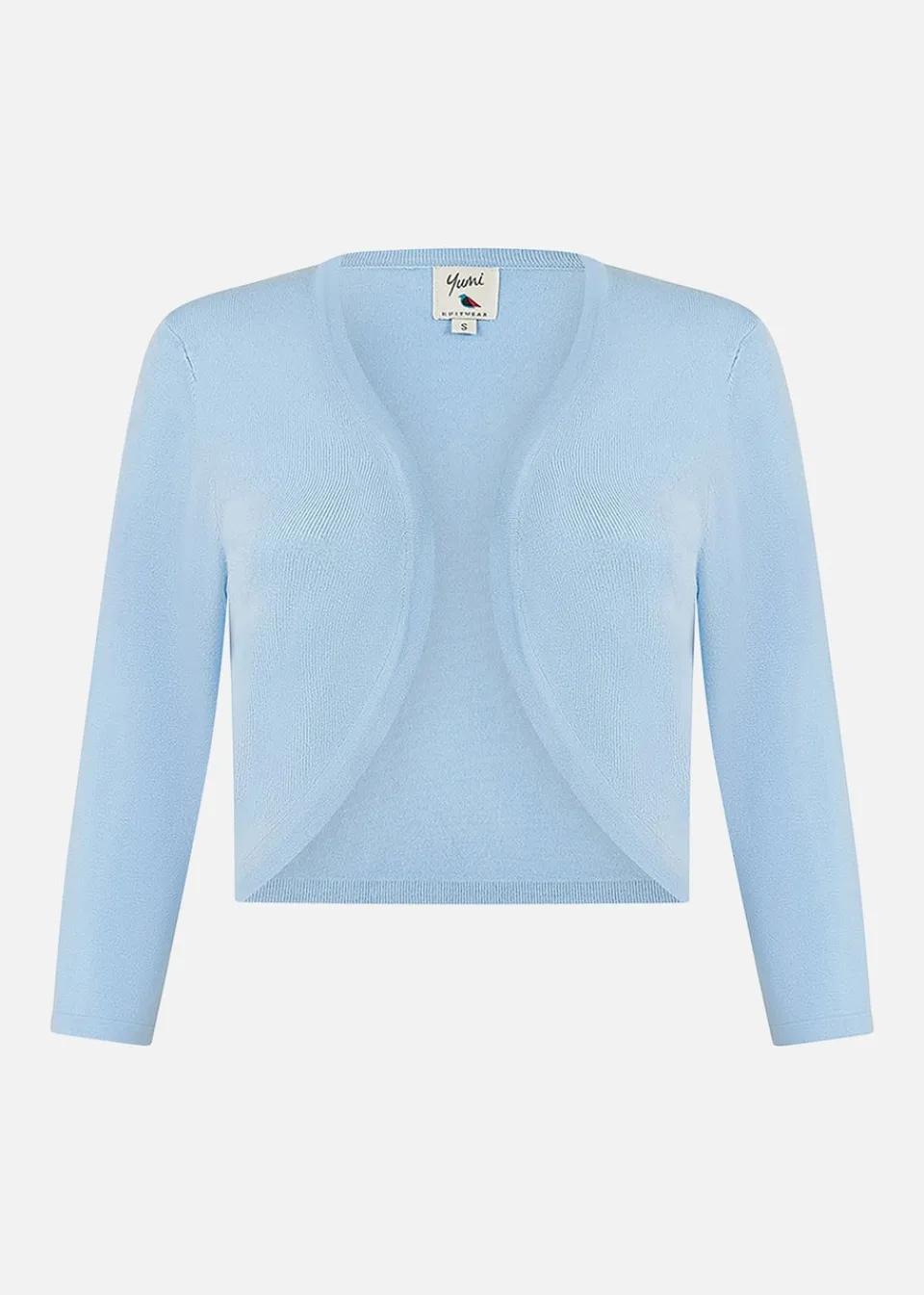 Tops>Yumi Blue Knitted Curve Bolero