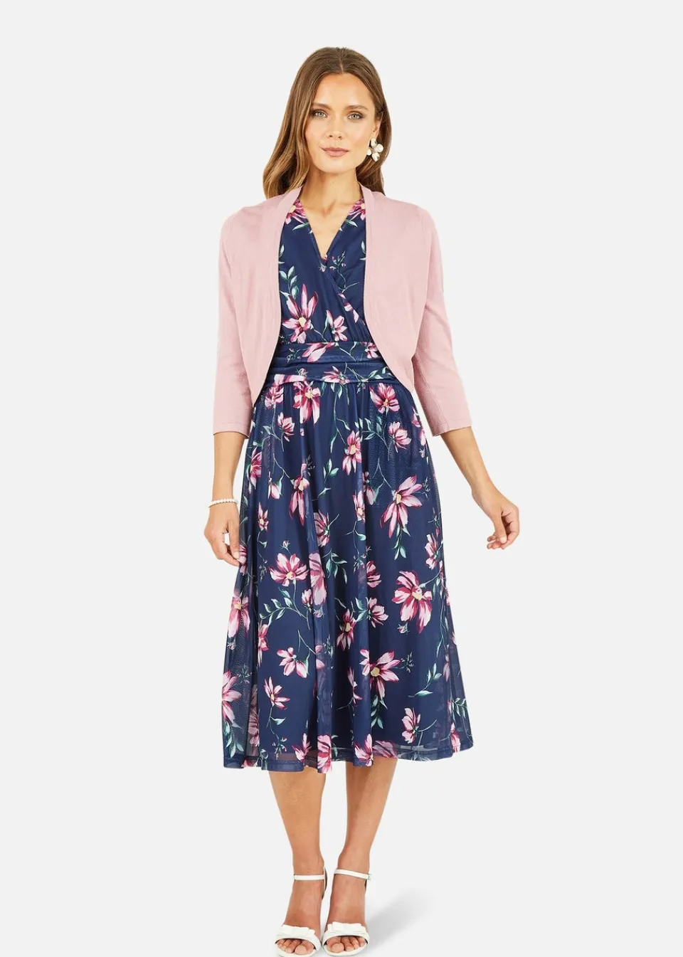 Tops>Yumi Blush Knitted Curve Bolero
