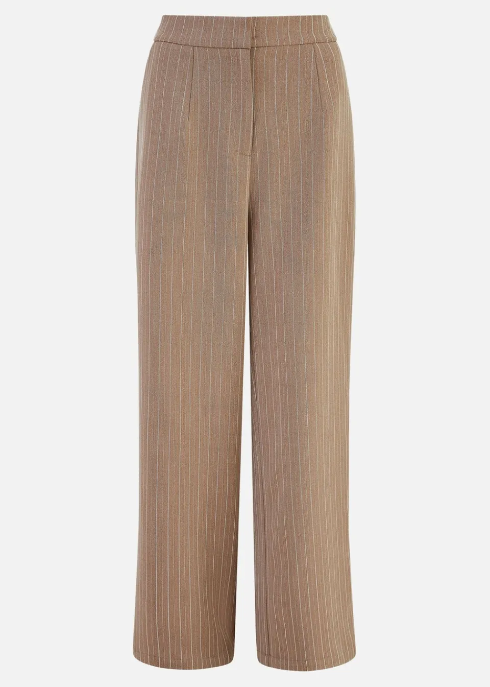 Trousers>Yumi Brown Pinstripe Wide Leg Trousers