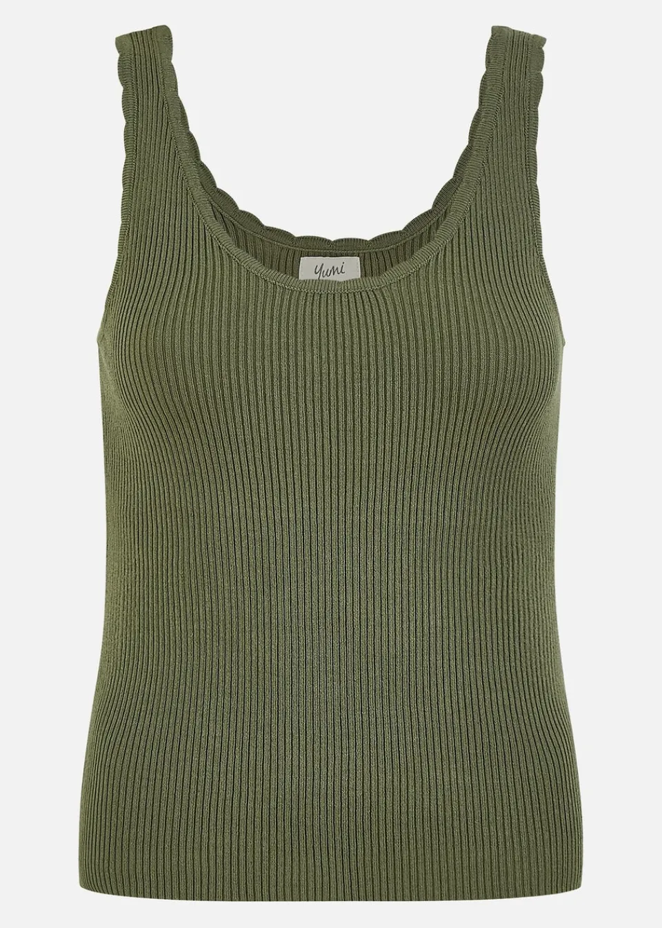 Tops>Yumi Green Fine Knit Vest Top