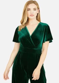 Jumpsuits & Playsuits>Yumi Green Jumpsuit With Angel Sleeves