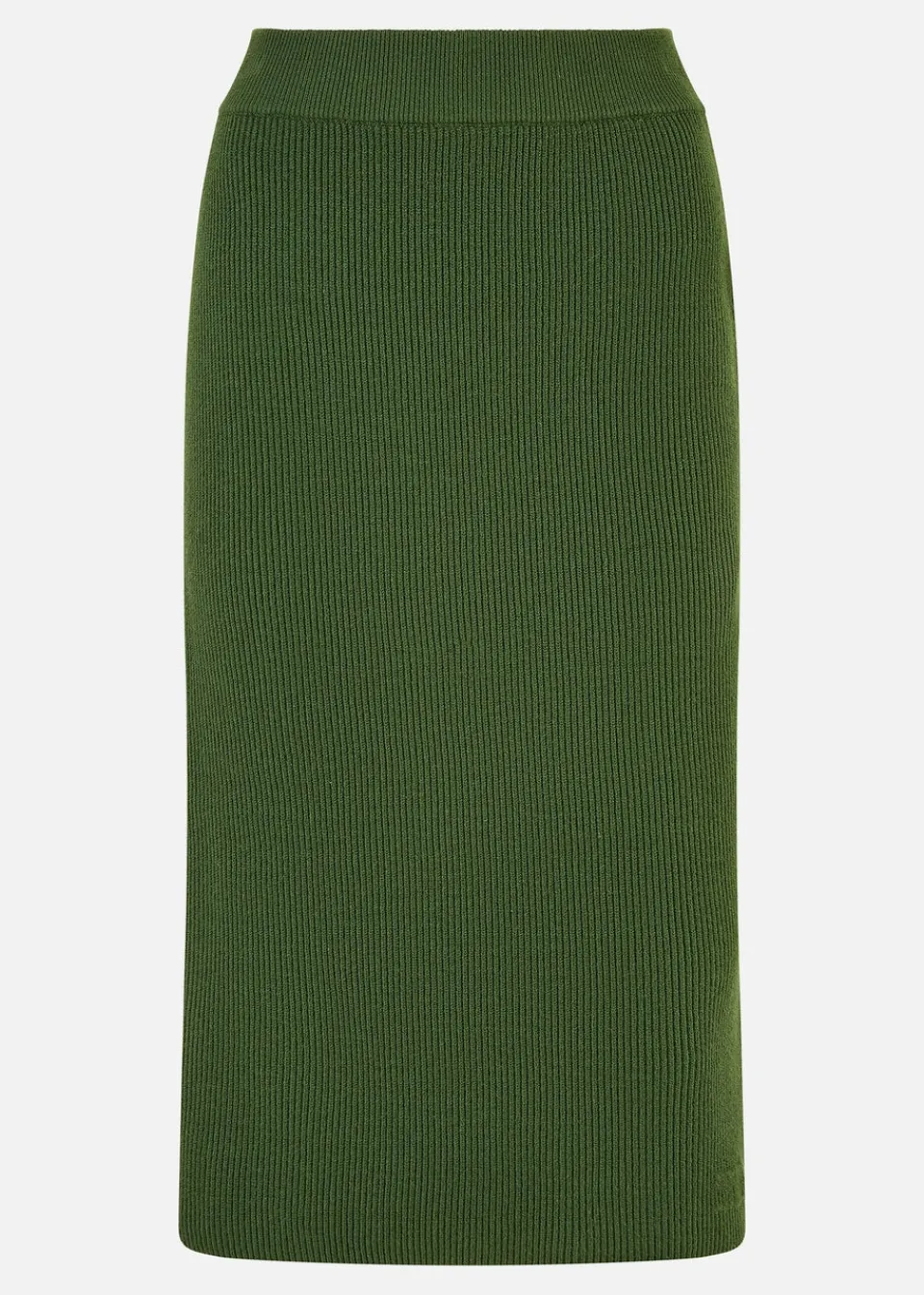 Skirts>Yumi Green Rib Knitted Midi Column Skirt