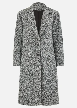 Coats & Jackets>Yumi Grey Boucle Long Line Coat