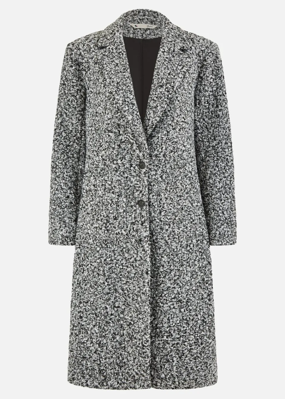 Coats & Jackets>Yumi Grey Boucle Long Line Coat