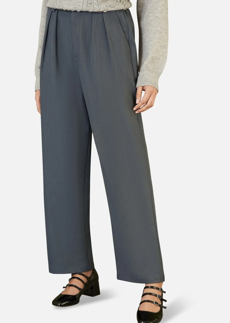 Trousers>Yumi Grey Wide Leg Trousers