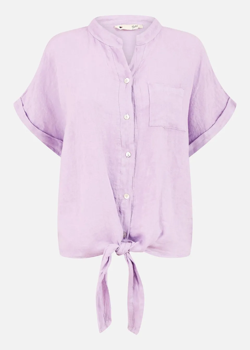 Tops>Yumi Italian Linen Shirt Lilac