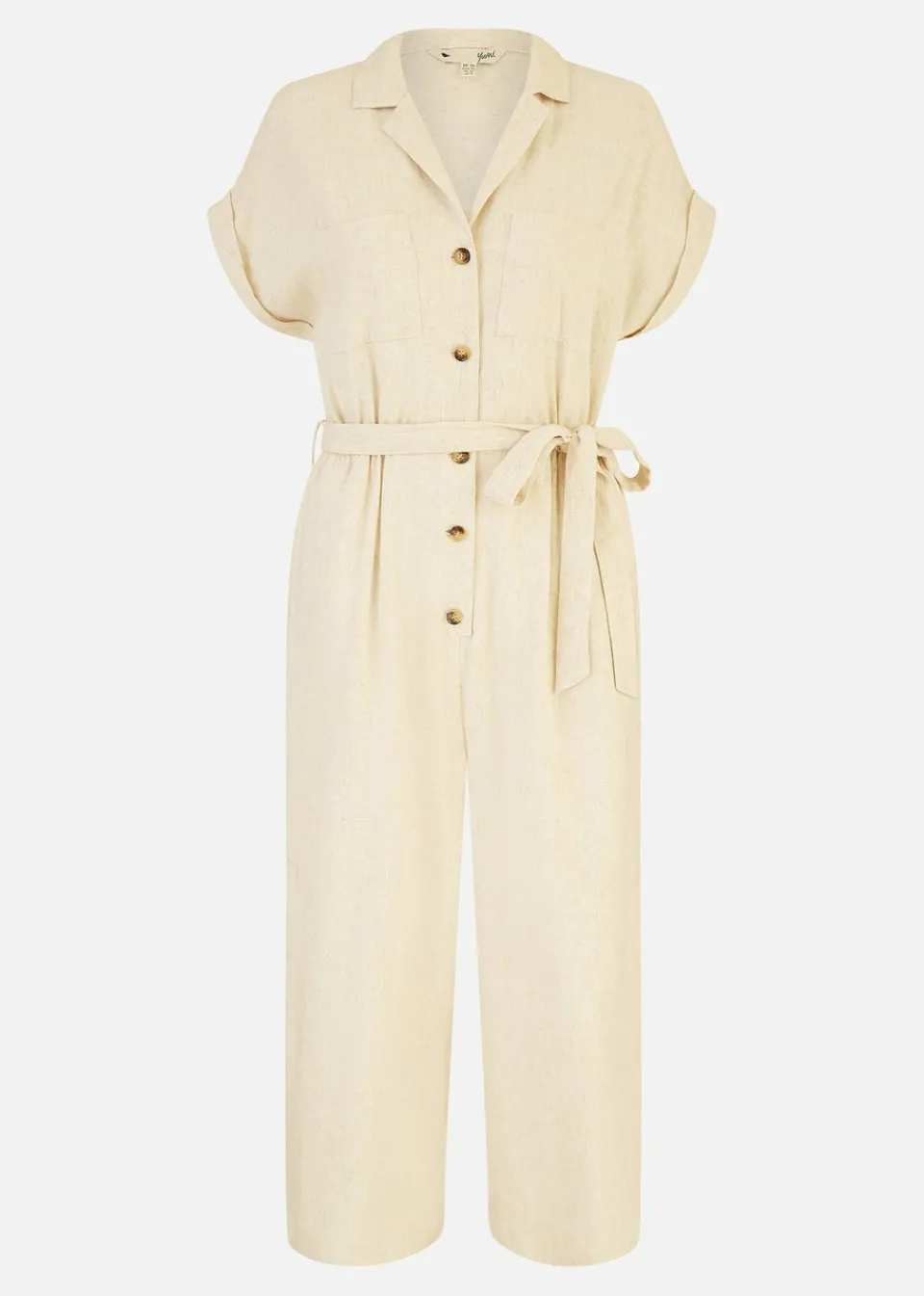 Jumpsuits & Playsuits>Yumi Natural Viscose Button Up Jumpsuit