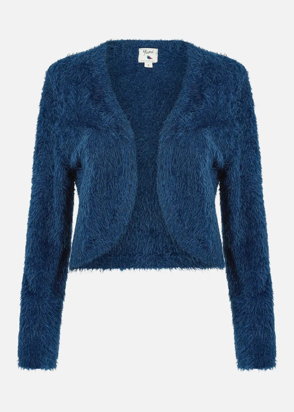 Tops>Yumi Navy Eyelash Knit Bolero