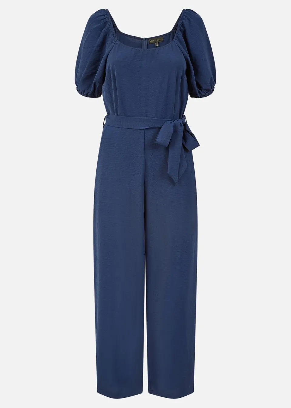 Jumpsuits & Playsuits>Yumi Navy Square Neck Puff Sleeve Culotte Jumpsuit