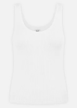 Tops>Yumi White Fine Knit Vest Top