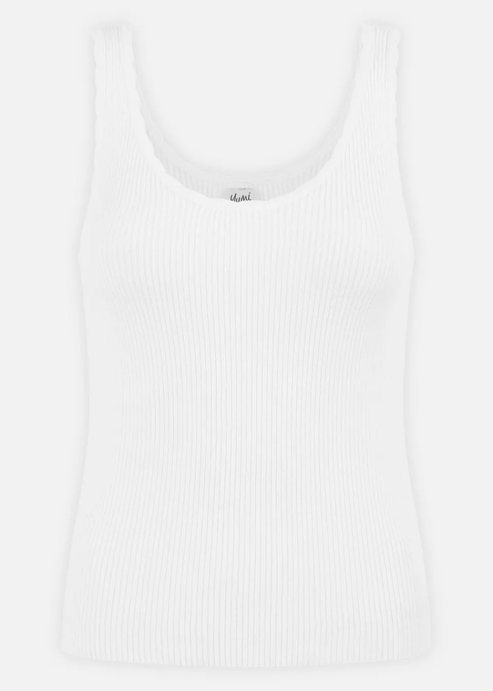 Tops>Yumi White Fine Knit Vest Top