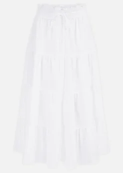 Skirts>Yumi White Midi Boho Skirt