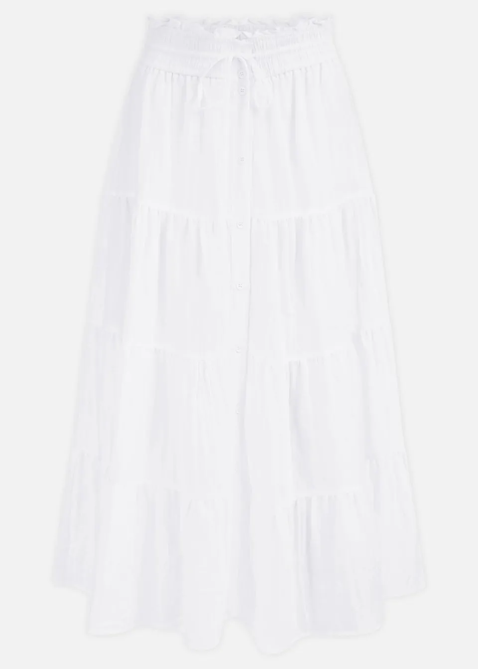 Skirts>Yumi White Midi Boho Skirt
